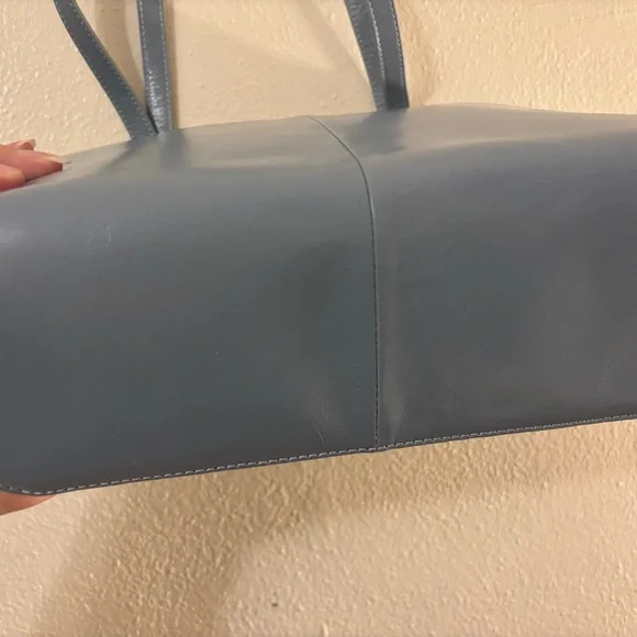 Light Blue Hobo Leather Tote Bag NWT - Picture 6 of 11
